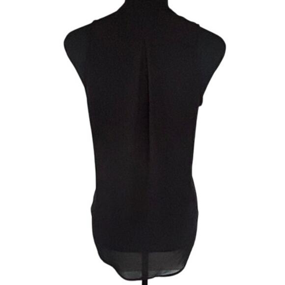 Lush V-Neck High-Low Sleeveless Black Blouse, Size XS - Picture 5 of 7